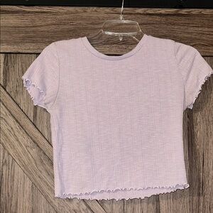 Garage Cropped Ruffle Trim Top